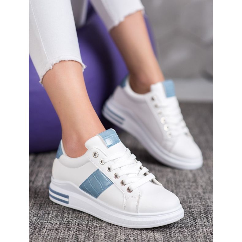 Weide Zapatos deportivos con inserciones azules blanco 1 Weide Zapatos deportivos con inserciones azules blanco 1