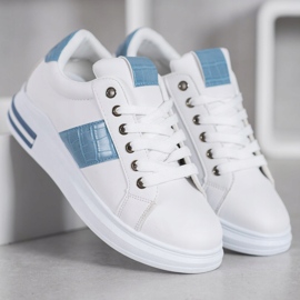 Weide Zapatos deportivos con inserciones azules blanco 3