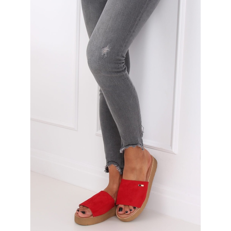 Rojo Pantuflas rojas de mujer G-576 Rojo 2