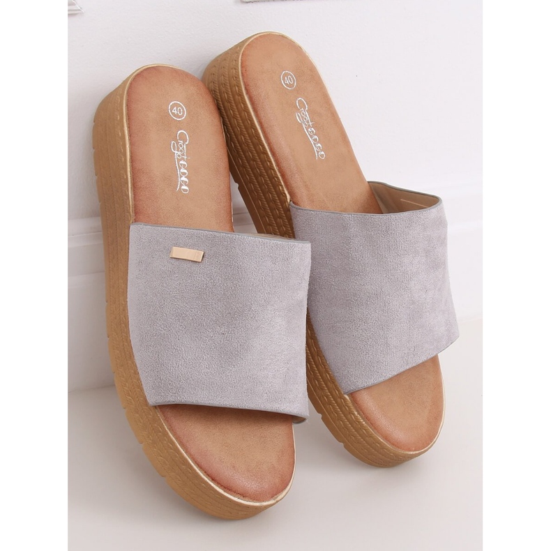 Gris Pantuflas grises de mujer G-576 Gris 1 Gris Pantuflas grises de mujer G-576 Gris 1