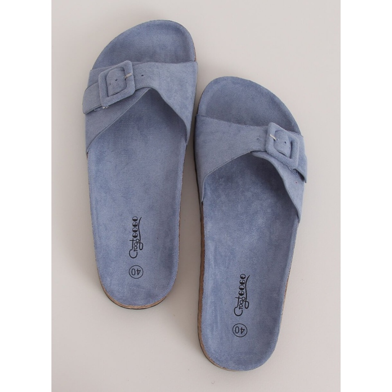 Azul G-5026 Pantuflas con suela de corcho azul 1 Azul G-5026 Pantuflas con suela de corcho azul 1