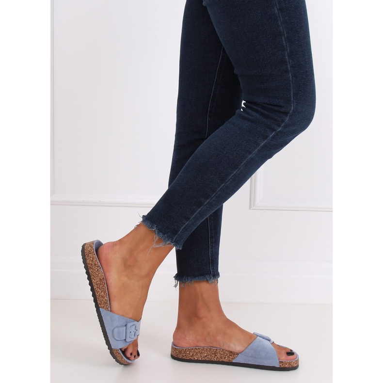 Azul G-5026 Pantuflas con suela de corcho azul 2 Azul G-5026 Pantuflas con suela de corcho azul 2