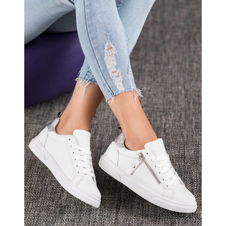 SHELOVET Calzado deportivo con cremallera decorativa blanco 2