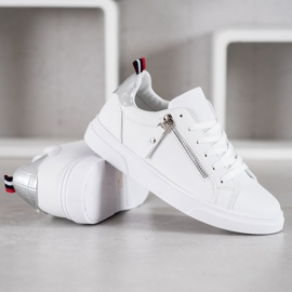 SHELOVET Calzado deportivo con cremallera decorativa blanco 4