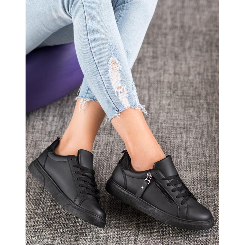 SHELOVET Calzado deportivo con cremallera decorativa negro 1