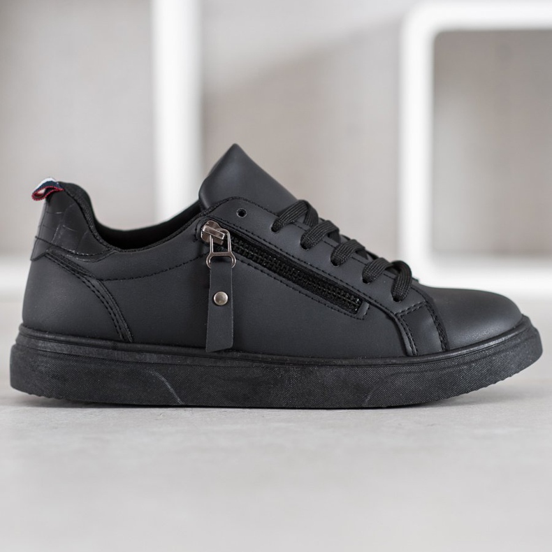 SHELOVET Calzado deportivo con cremallera decorativa negro 2