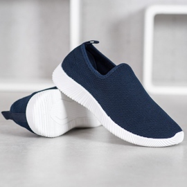 SHELOVET Zapatos deportivos sin cordones azul 3