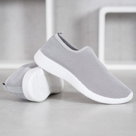 SHELOVET Zapatos deportivos sin cordones gris 3