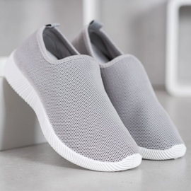 SHELOVET Zapatos deportivos sin cordones gris 4