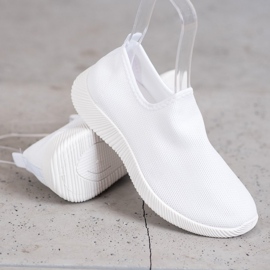 SHELOVET Zapatos deportivos sin cordones blanco 5