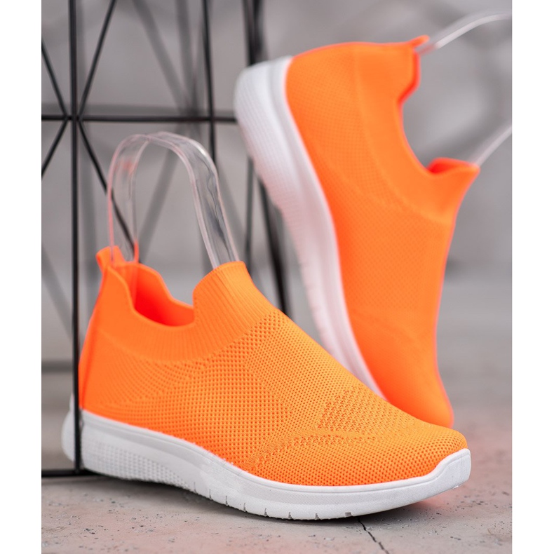 SHELOVET Zapatillas sin cordones naranja 2