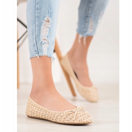 SHELOVET Bailarina Trenzada Con Lazo beige 2