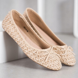SHELOVET Bailarina Trenzada Con Lazo beige 3