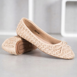 SHELOVET Bailarina Trenzada Con Lazo beige 4