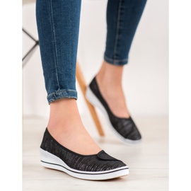 Comer Bailarinas con purpurina negro 2