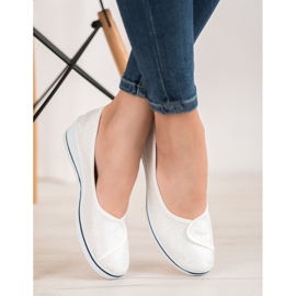 Comer Bailarinas con purpurina blanco 2
