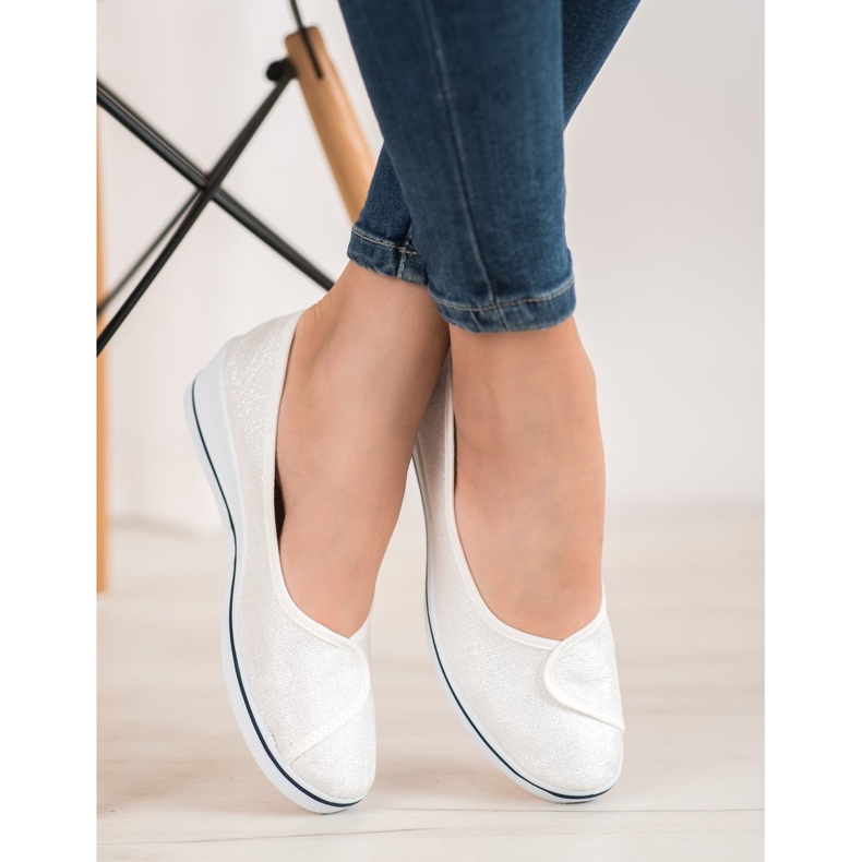 Comer Bailarinas con purpurina blanco 2
