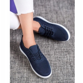 SHELOVET Deportivas caladas atadas azul 5
