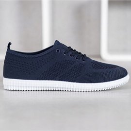 SHELOVET Deportivas caladas atadas azul 1