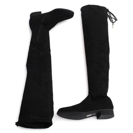 Botas Altas Ante Lycra 3037 Negro blanco 1