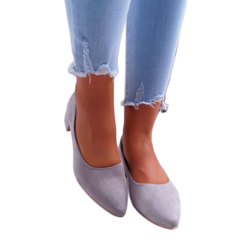 SEA Zapatos de salón clásicos para mujer de ante gris Rheya 3