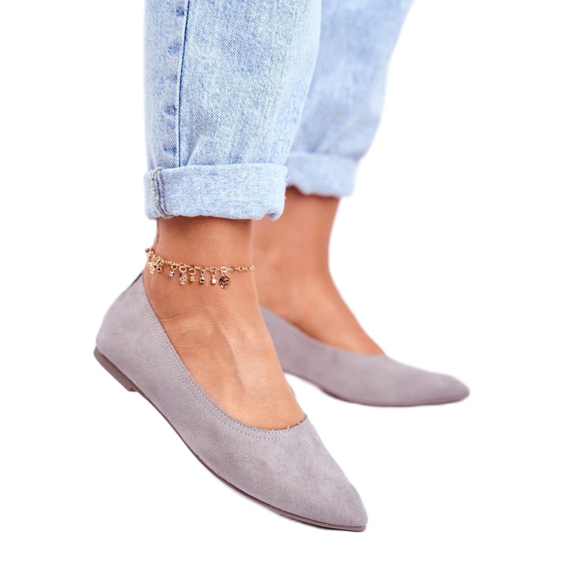 SEA Bailarinas Mujer Eco-Suede Gris Bellissima 1