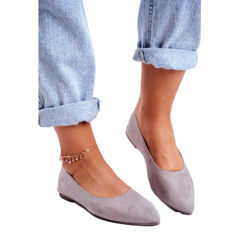 SEA Bailarinas Mujer Eco-Suede Gris Bellissima 2
