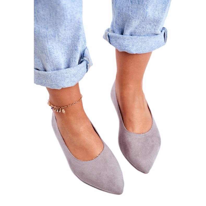 SEA Bailarinas Mujer Eco-Suede Gris Bellissima 3