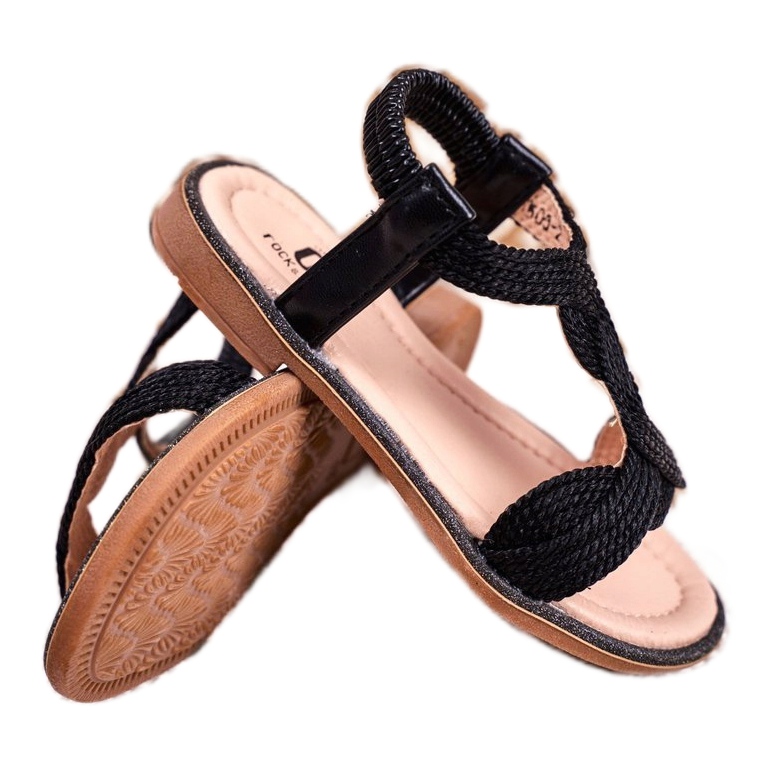 FRROCK Sandalias Lamado Negras Infantiles negro 3