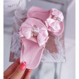 FRROCK Chanclas Infantiles Niña Lazo Perla Rosa Senari rosado amarillo 2