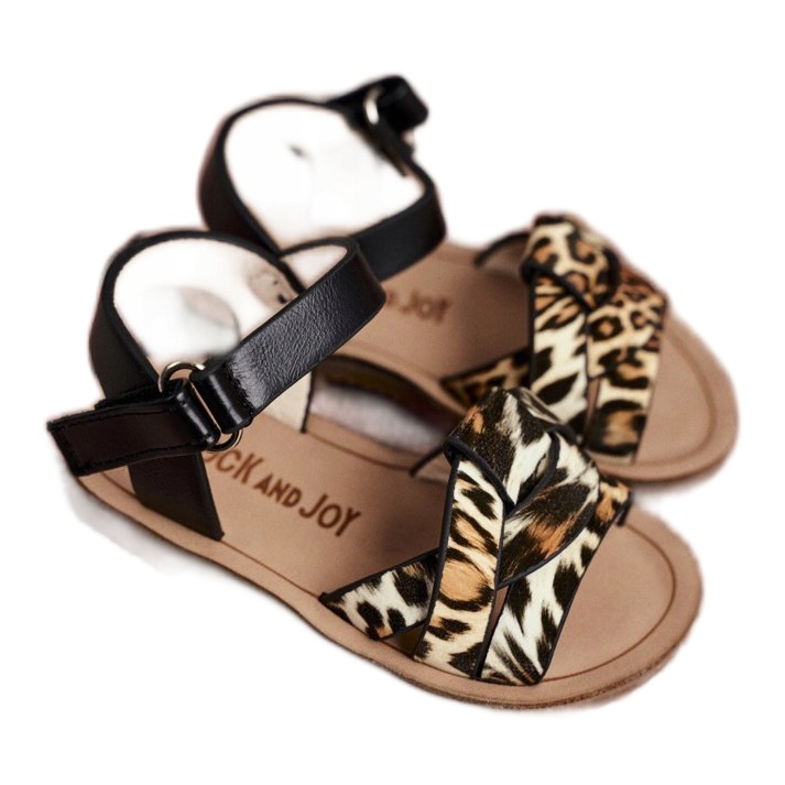 FRROCK Sandalias Infantiles Con Velcro Panterka Mimi marrón negro naranja 2