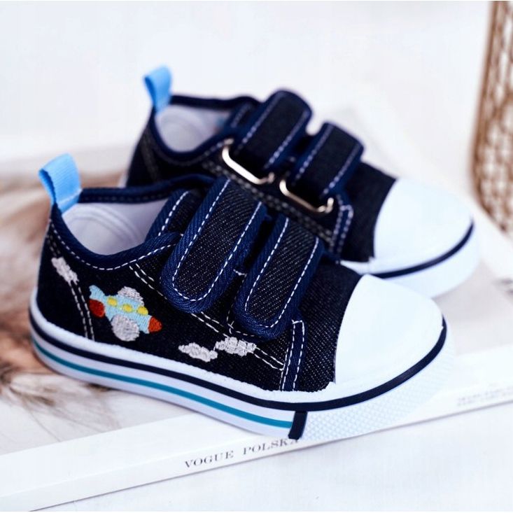 PL1 Zapatilla infantil azul marino con velcro Nimalo 2