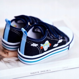 PL1 Zapatilla infantil azul marino con velcro Nimalo 3