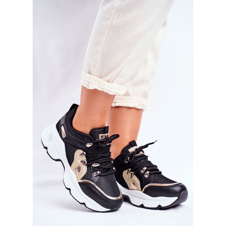 SEA Zapatos Deportivos Mujer Negro Dorado Beijing amarillo 1