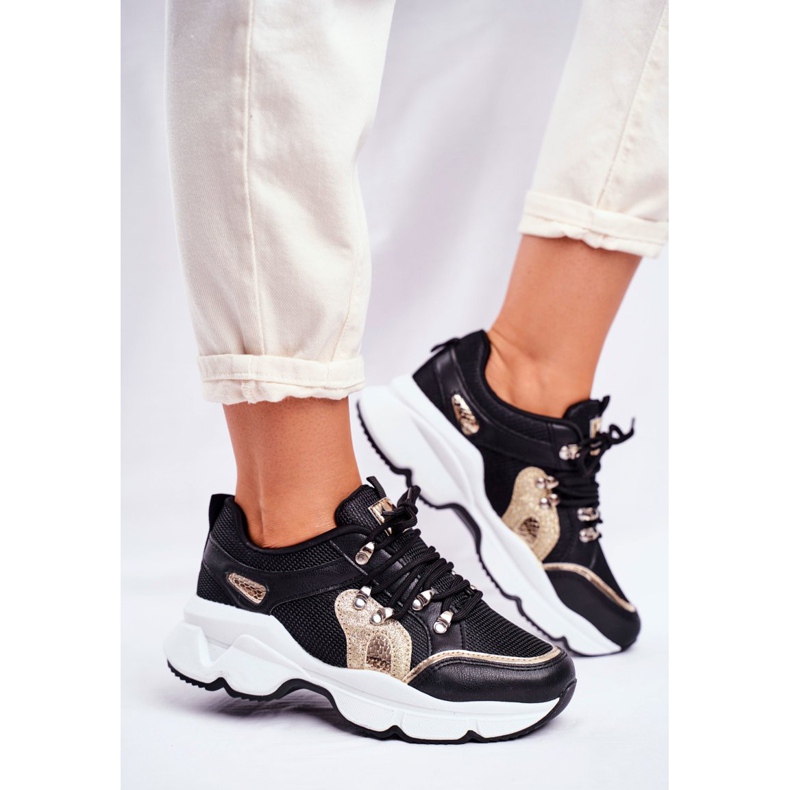 SEA Zapatos Deportivos Mujer Negro Dorado Beijing amarillo 2