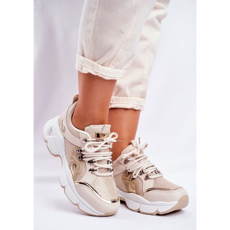 SEA Zapatos deportivos Pekín dorados para mujer 1