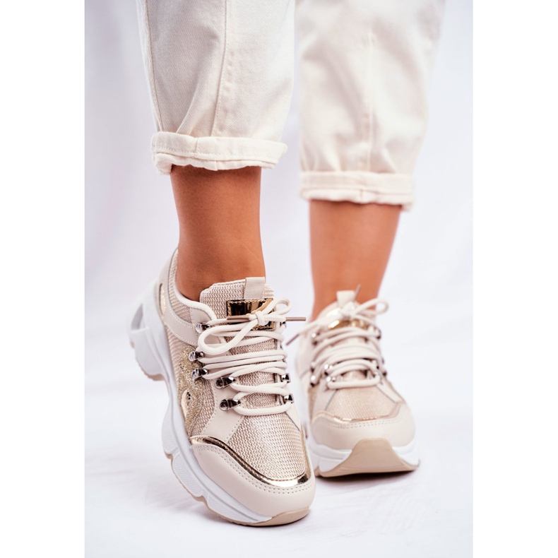 SEA Zapatos deportivos Pekín dorados para mujer 2