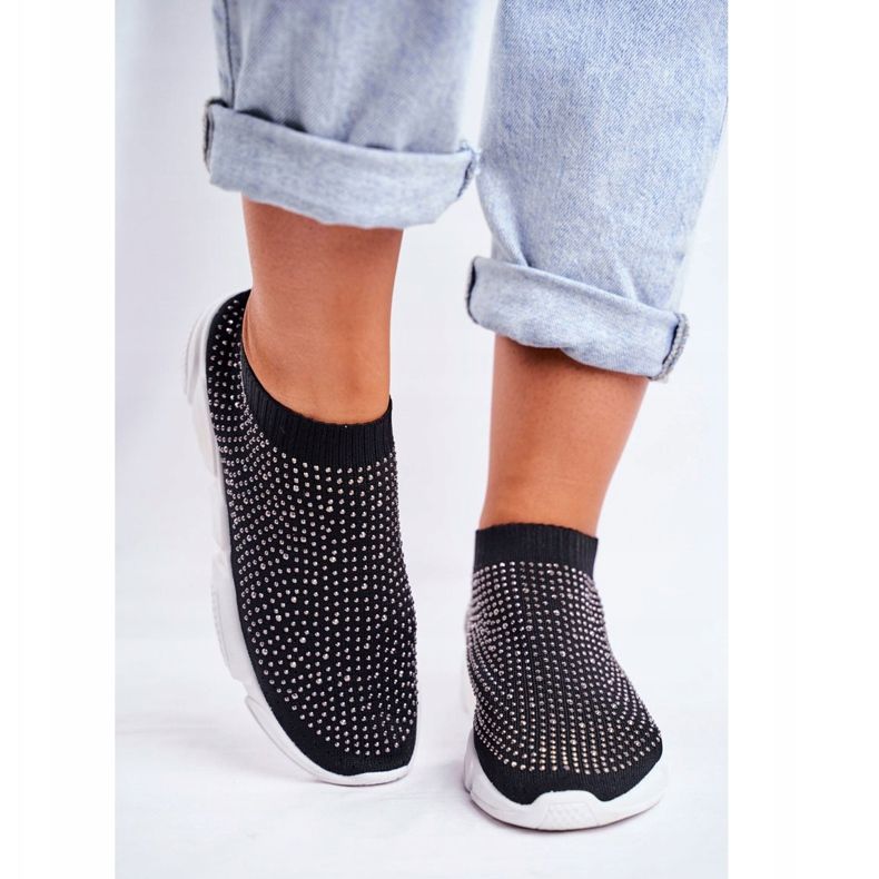 PS1 Zapatos Deportivos Sin Cordones Para Mujer Negros con Zirconia Milodin 2 PS1 Zapatos Deportivos Sin Cordones Para Mujer Negros con Zirconia Milodin 2