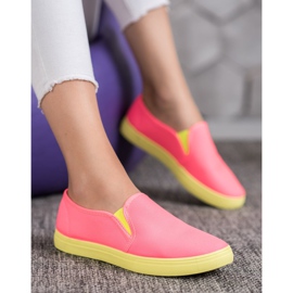 Bona Slipons con suela de neón rosado 5