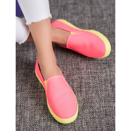 Bona Slipons con suela de neón rosado 1