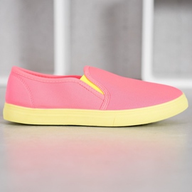 Bona Slipons con suela de neón rosado 4