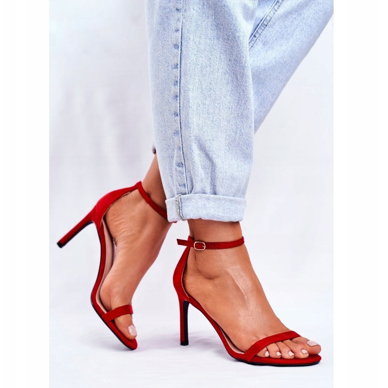 PS1 Sandalias De Mujer Con Tacón Clásico Rojo Basilian 1 PS1 Sandalias De Mujer Con Tacón Clásico Rojo Basilian 1