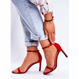 PS1 Sandalias De Mujer Con Tacón Clásico Rojo Basilian 4