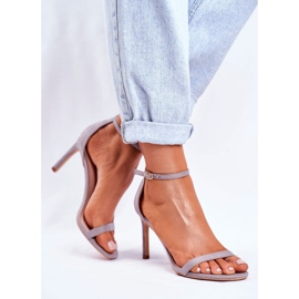 PS1 Sandalias De Mujer Con Tacón Clásico Gris Basilian 4