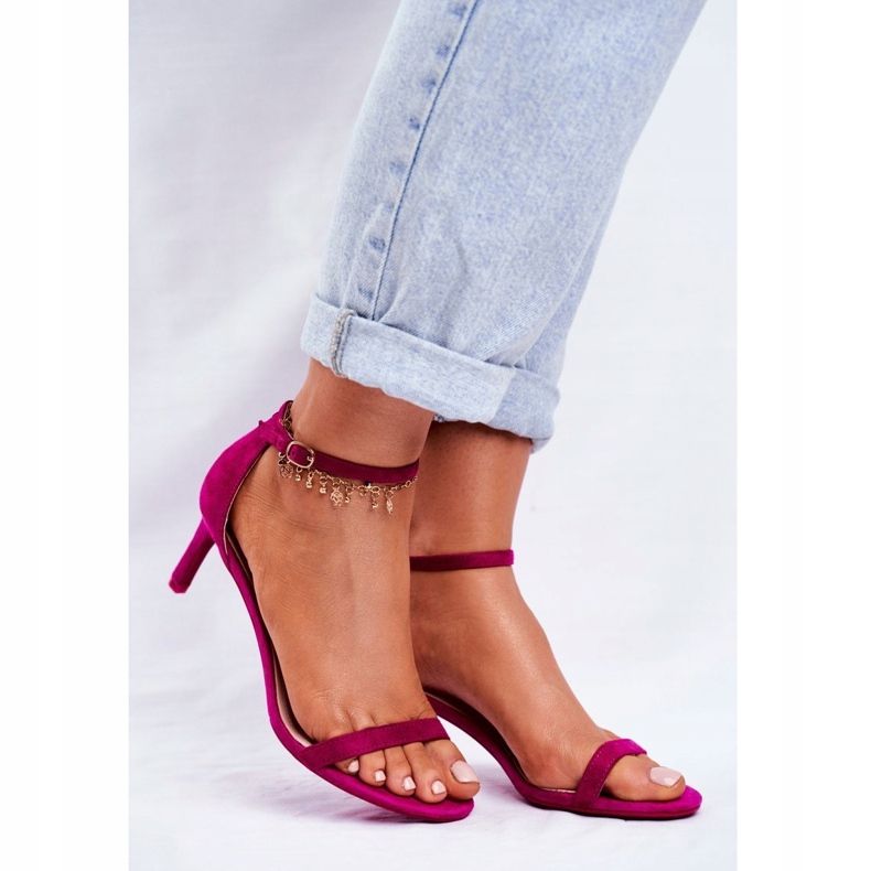 PS1 Sandalias De Mujer Con Tacón Clásico Fucsia Mintore rosado 1