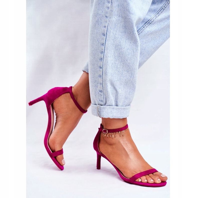 PS1 Sandalias De Mujer Con Tacón Clásico Fucsia Mintore rosado 2