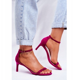 PS1 Sandalias De Mujer Con Tacón Clásico Fucsia Mintore rosado 3