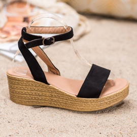 Renda Sandalias de cuña ligeras negro 2