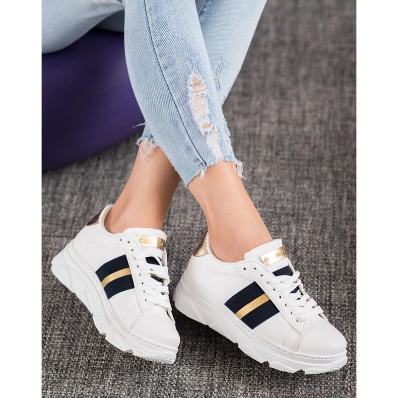 Weide Zapatillas en la plataforma blanco negro amarillo 1 Weide Zapatillas en la plataforma blanco negro amarillo 1