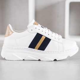 Weide Zapatillas en la plataforma blanco negro amarillo 4